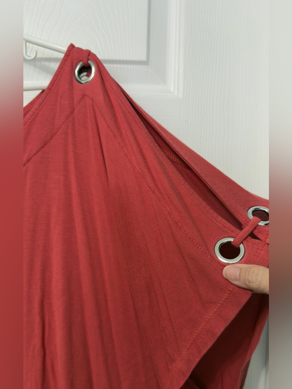 Cable & Gauge Brick Red Cold-Shoulder Tunic with Grommet Detail - Picture 4 of 5